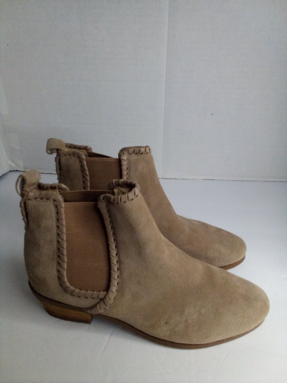 Jack Rogers Ankle Boots Women 6 Booties Suede Tan